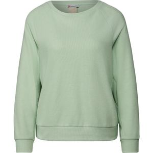 Milky Green - Sweater - Fijne Structuur-Look - U-hals - Lange Mouwen