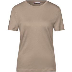 Street One - Dames T-shirt - Beige - Basic