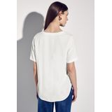 Street One - Anni - Top - Wit - Zachte Materiaalmix met Stretch
