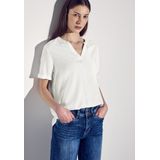 Street One - Anni - Top - Wit - Zachte Materiaalmix met Stretch