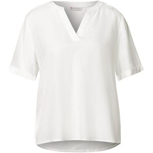 Blouse - Wijde Blouse - Effen - Viscose - Tuniek Kraag, Kwartmouw, Losse Pasvorm