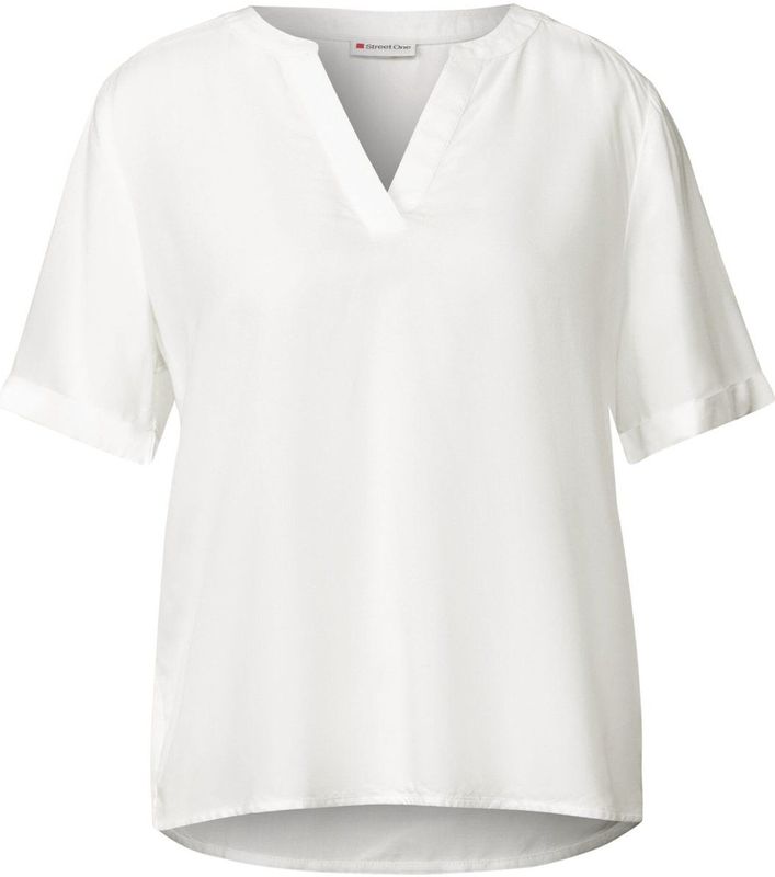 Street One - Anni - Top - Wit - Zachte Materiaalmix met Stretch