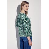 Street One - Tuniek - Hunter Green - Ronde Hals - 3/4 Mouw - Grafisch Patroon