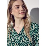 Street One - Tuniek - Hunter Green - Ronde Hals - 3/4 Mouw - Grafisch Patroon