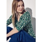 Street One - Tuniek - Hunter Green - Ronde Hals - 3/4 Mouw - Grafisch Patroon