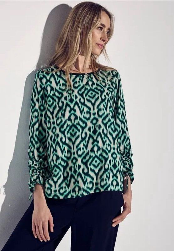 Street One - Blouse - Grafisch Patroon - Ronde Halslijn - 3/4 Mouwen - Viscose