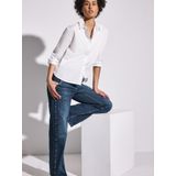 Street One - Wide Leg Jeans - Blauw - Katoen/Polyester/Elastaan - Loose Fit High Waist