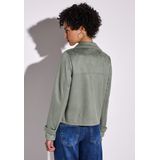 Street One - A212610 - Fluwelen Damesjack - Dusty Milky Green
