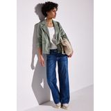 Street One - A212610 - Fluwelen Damesjack - Dusty Milky Green