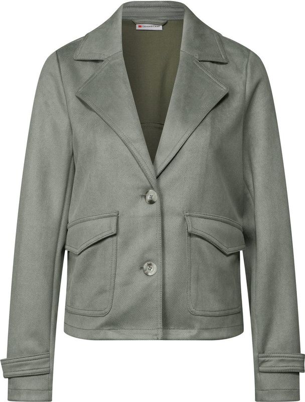 Street One - A212610 - Fluwelen Damesjack - Dusty Milky Green
