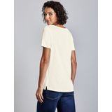 Street One - Gerda - T-shirt - Wit - Katoen-Modaalmix