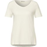 Street One - Gerda - T-shirt - Wit - Katoen-Modaalmix