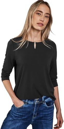 Street One - Dames Shirt - Zwart - Viscosemix met Stretch