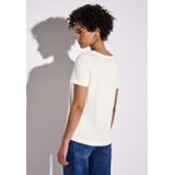STREET ONE - T-shirt - Offwhite - Met Tekstprint - Korte Mouwen - Regular Fit