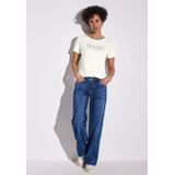 STREET ONE - T-shirt - Offwhite - Met Tekstprint - Korte Mouwen - Regular Fit