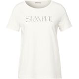 STREET ONE - T-shirt - Offwhite - Met Tekstprint - Korte Mouwen - Regular Fit