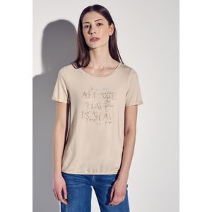 Street One Dames Shirt met print in Beige, in size: 34
