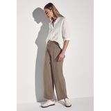 Street One - Straight Legs Broek - High Waist - Blauw - Viscosemix