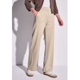 STREET ONE - Bandplooibroek - Beige - Loosefit - High Waist