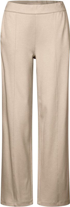 STREET ONE - Bandplooibroek - Beige - Loosefit - High Waist