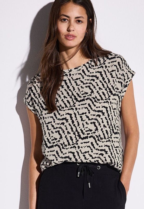 Street One - Bicolor - Blouse - Korte Mouwen - 100% Viscose