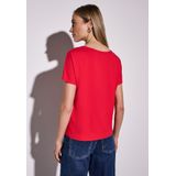 Street One - Crista - T-shirt - Rood - Viscose - Casual Look