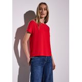 Street One - Crista - T-shirt - Rood - Viscose - Casual Look
