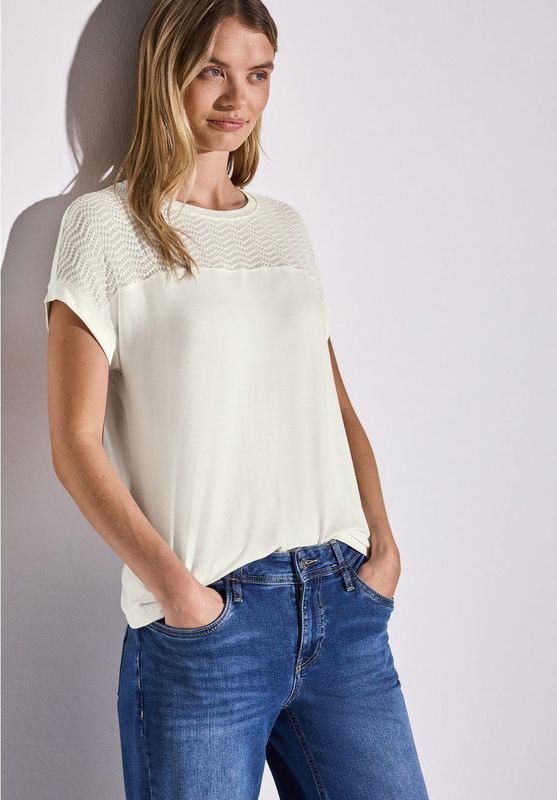 T-shirt - Effen - Jersey - Ronde Hals - Kwartmouw - Normale Pasvorm