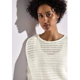 Gestructureerd T-shirt - Boothals - 3/4 Mouwen - Katoenmix