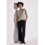 Street One - Short Sleeve Knit Top - Beige - T-shirt