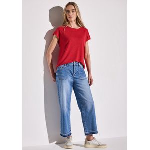 Street One - A323146 - T-shirt - Glory Red - Kanten Details - Dames