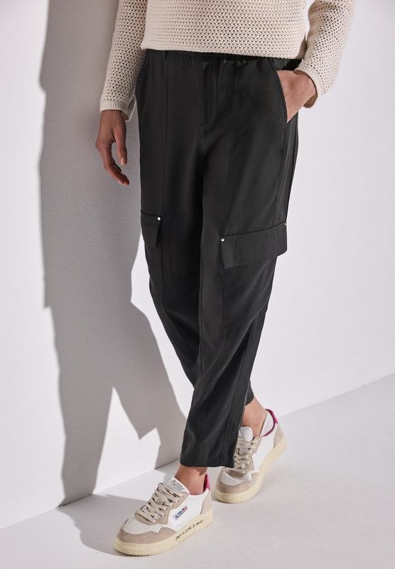 Street One - Paperbag Broek - Kargo - Hoogte Taille - Lyocellmix