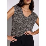 Street One - T-shirt - Grafisch Patroon - Ronde V-hals - Stretch Viscosemix