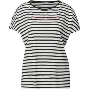 Street One - Gestreept Shirt - Zwart - Dames