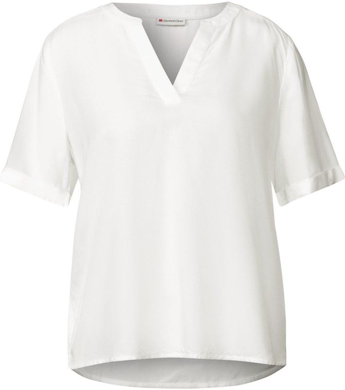 STREET ONE - Blouse - Glory Red - Korte Mouwen - Ingesneden Ronde Hals