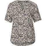 Blouse - Moonstone Sand - Korte Mouwen - Ronde Hals - Grafisch Patroon