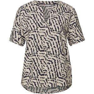 STREET ONE - Blouse - Moonstone Sand - Korte Mouwen - Grafisch Patroon