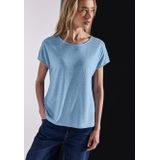 Street One - A323146 - T-shirt - Serenity Blauw - Kanten Details