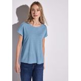 Street One - A323146 - T-shirt - Serenity Blauw - Kanten Details