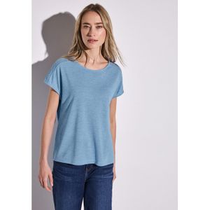 Street One - A323146 - T-shirt - Serenity Blauw - Kanten Details