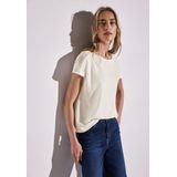 Street One - Damesshirt - Off-white - Linnen Look - Kanten Detail