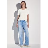 STREET ONE - Shirttop Style Crista - Offwhite - Regular Fit - Korte Mouwen