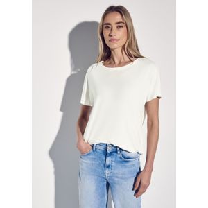 STREET ONE - Shirttop Style Crista - Offwhite - Regular Fit - Korte Mouwen