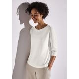 Street One - A323154 - T-shirt - Gebroken Wit - Dames - 3/4 Mouwen