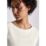 Street One - A323154 - T-shirt - Gebroken Wit - Dames - 3/4 Mouwen