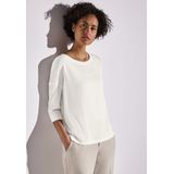 Street One - A323154 - T-shirt - Gebroken Wit - Dames - 3/4 Mouwen
