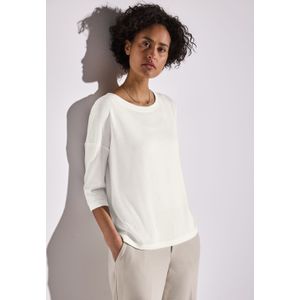 Street One - A323154 - T-shirt - Gebroken Wit - Dames - 3/4 Mouwen