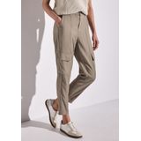 Street One Dames Paperbag broek in cargolook in Beige, in size: 32