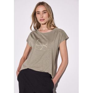 Street One - Dames Shirt - Beige - Met Print