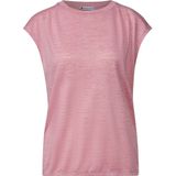 STREET ONE Shirttop Style LEA - Blush Peach - Elastische Taille - Korte Mouwen